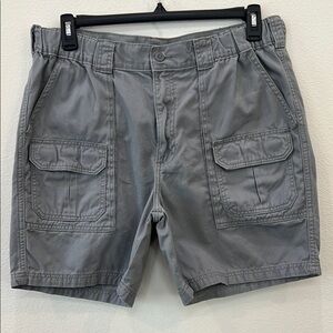 Lee Gray Cargo Shorts Lightweight Athleisure Wear 100%Cotton Med Length Mens 36